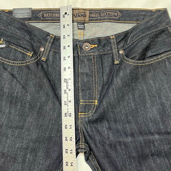 Vans Off the Wall Slimbo Denim Jeans 32x30 Dark Blue Slim Fit Low Rise New - Picture 8 of 10